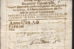 1724 24 Marzo da Venezia, splendida polizza di carico prestampata in sanguigna bruna, con piccolo logo del leone di San marco